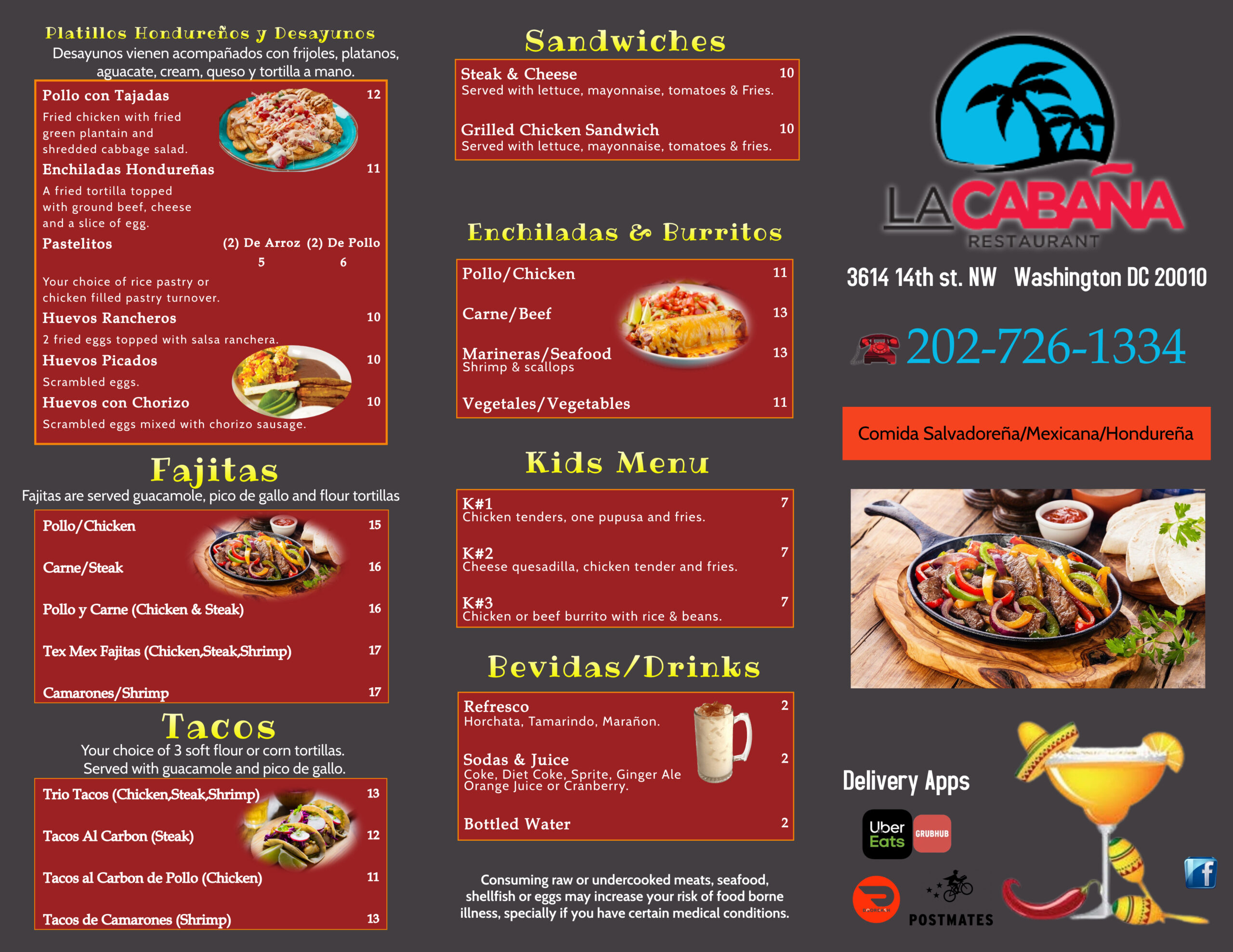 La Cabana new menu 2021 outside